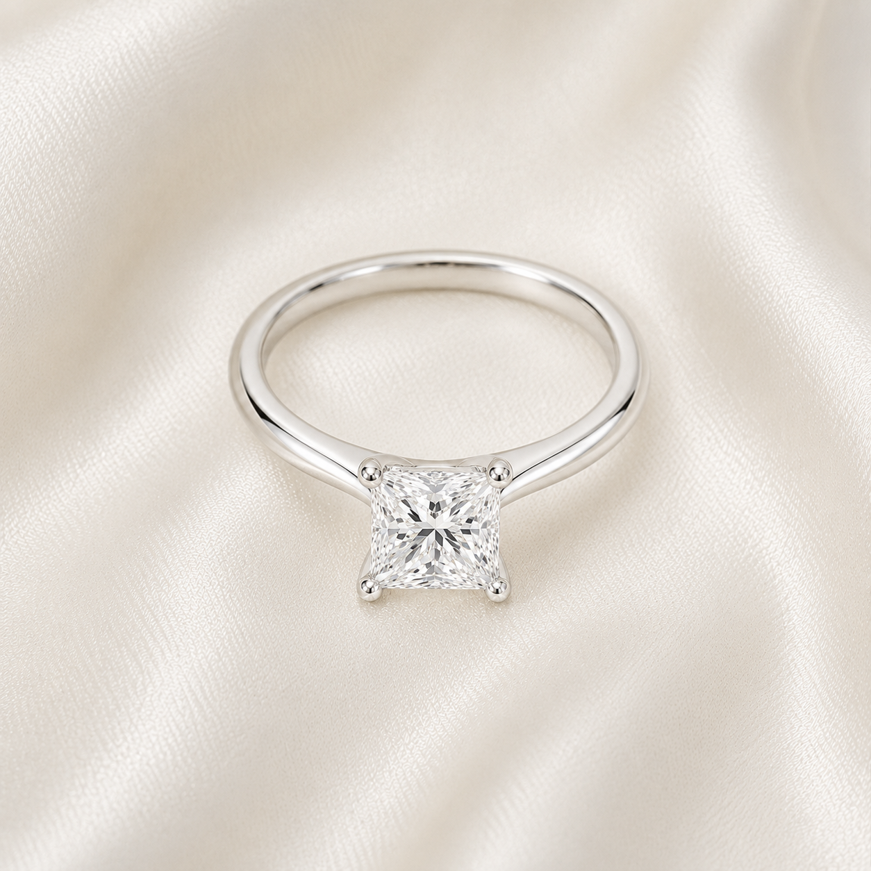 Solitaire Princess Engagement Ring