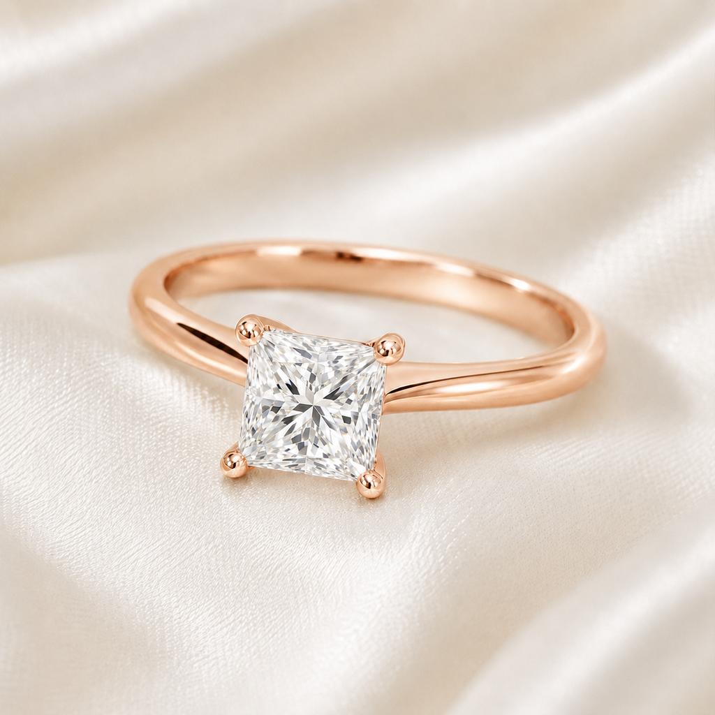 Solitaire Princess Engagement Ring