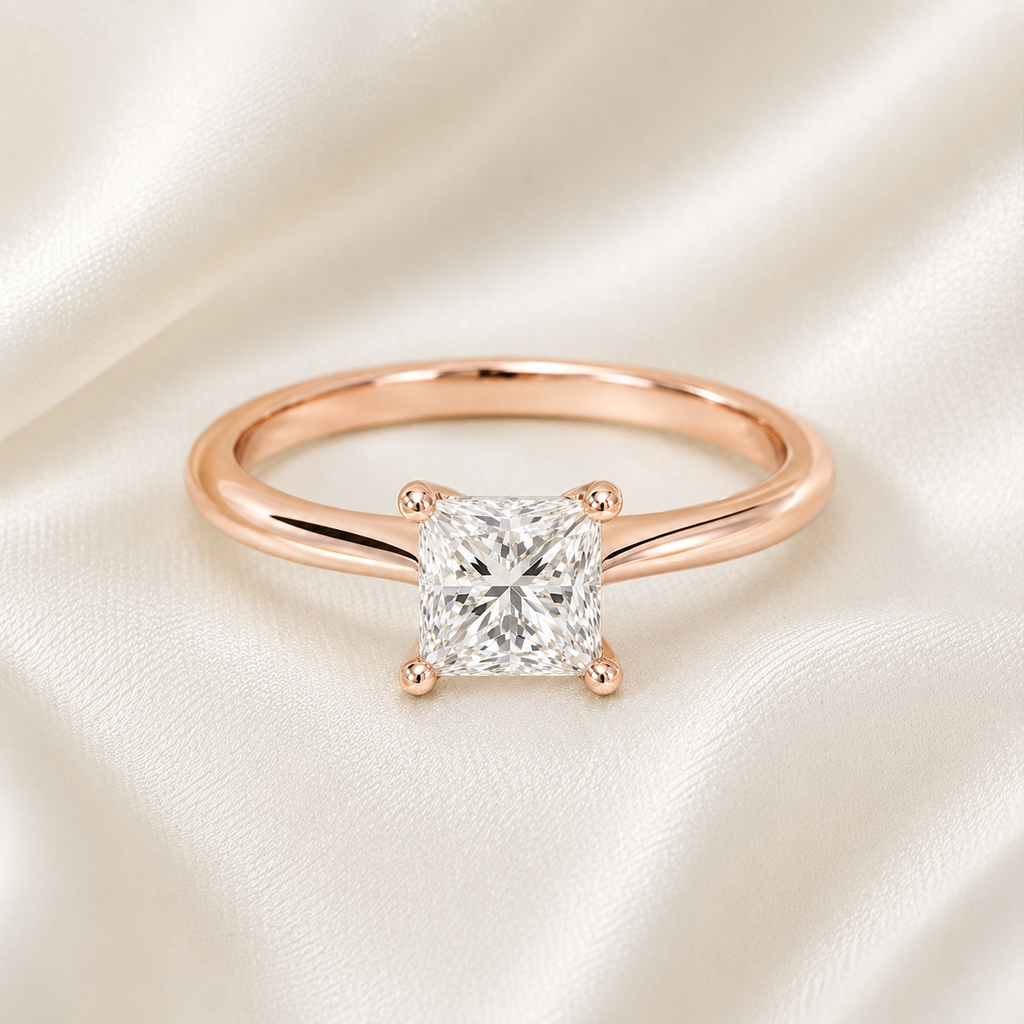 Solitaire Princess Engagement Ring