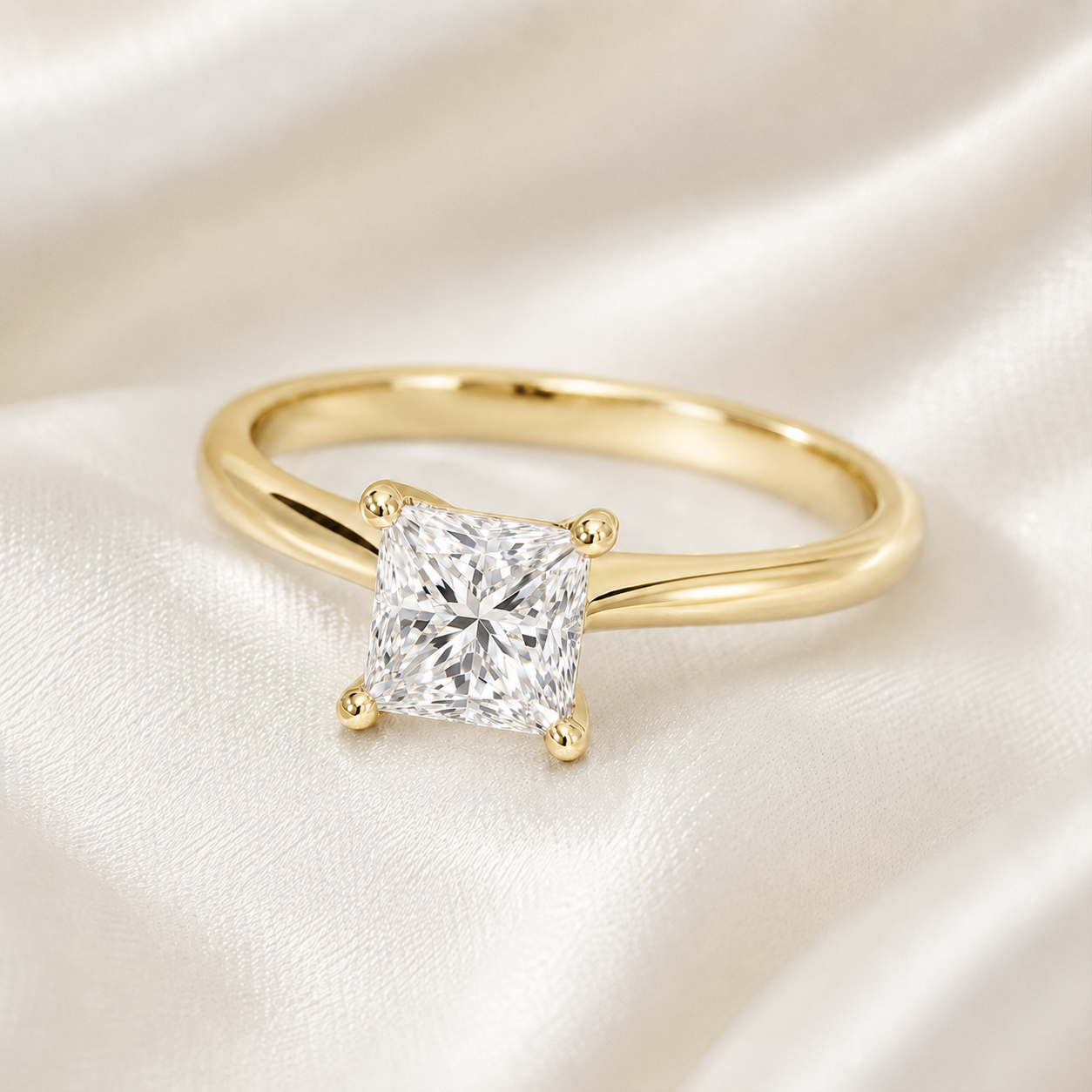 Solitaire Princess Engagement Ring