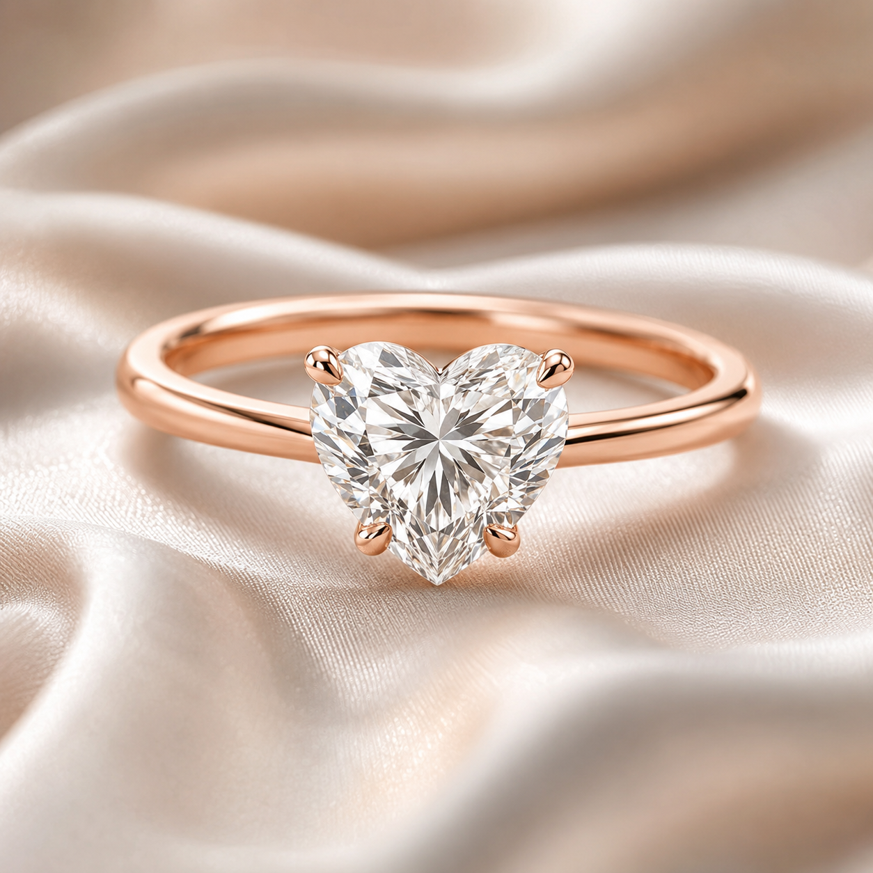 Solitaire Heart Engagement Ring