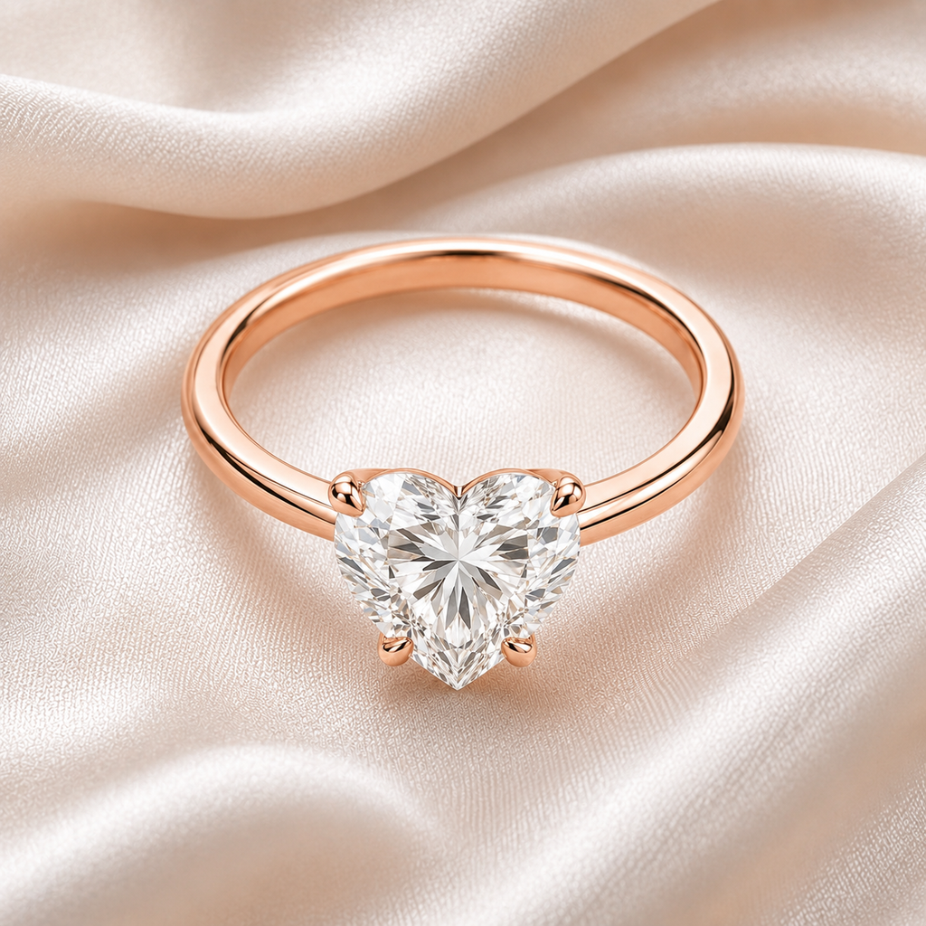 Solitaire Heart Engagement Ring