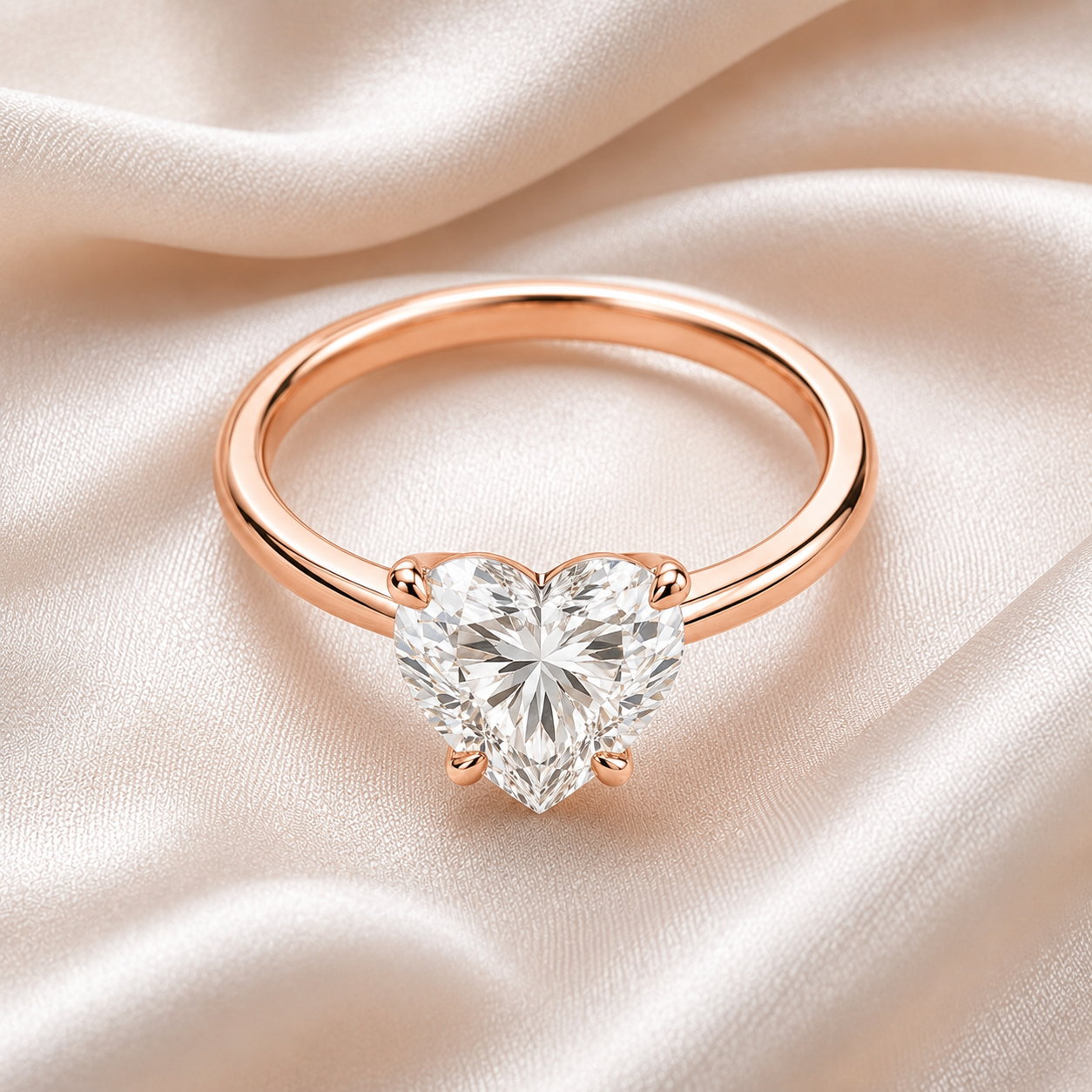 Solitaire Heart Engagement Ring