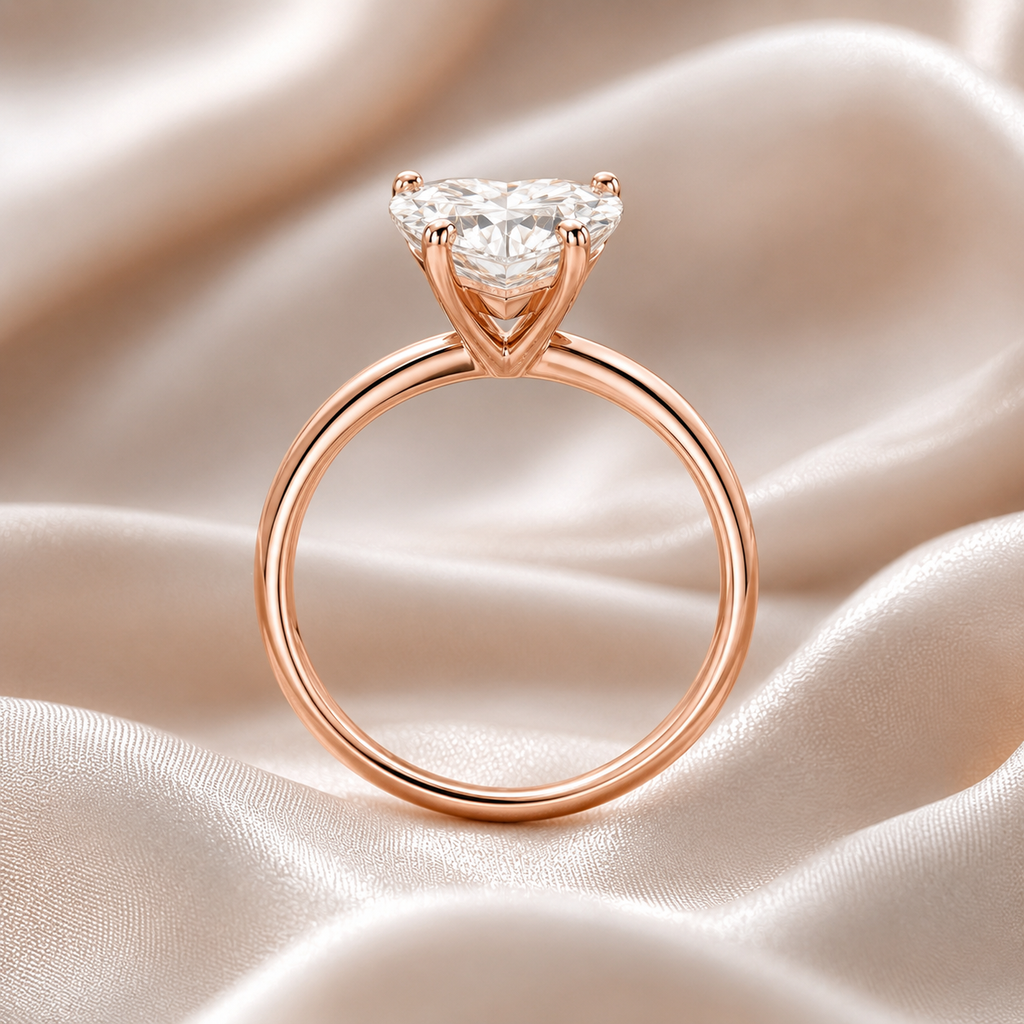 Solitaire Heart Engagement Ring