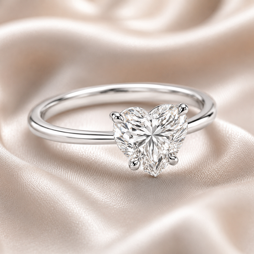 Solitaire Heart Engagement Ring