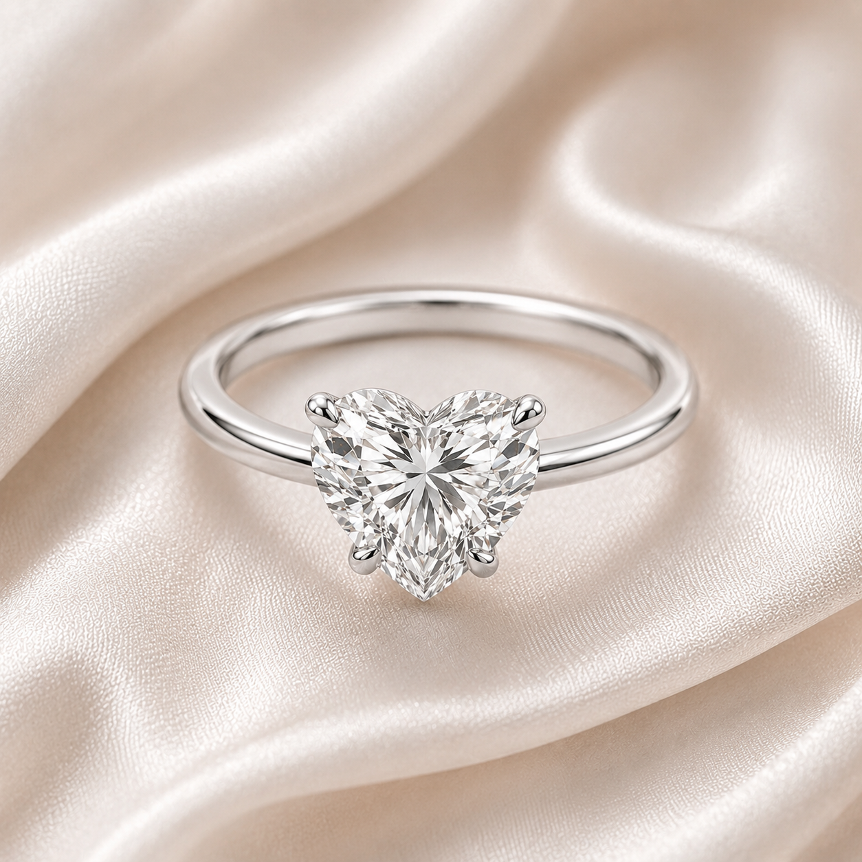 Solitaire Heart Engagement Ring