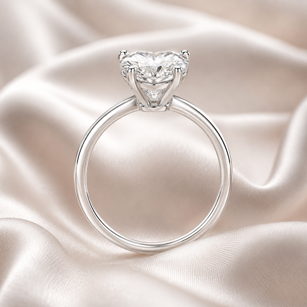 Solitaire Heart Engagement Ring