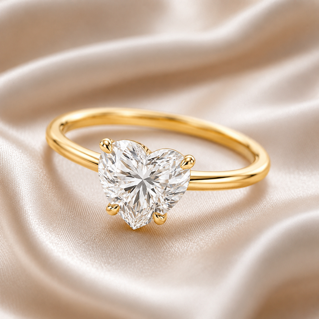 Solitaire Heart Engagement Ring