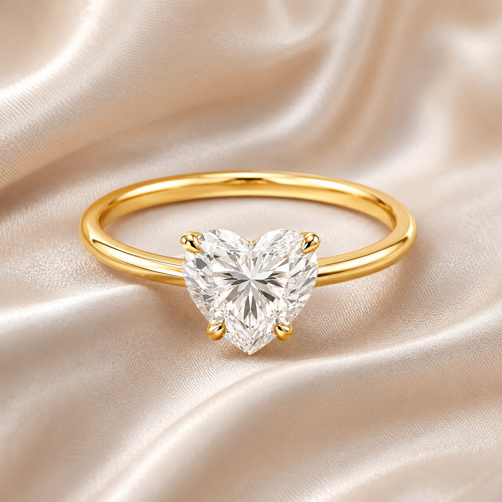 Solitaire Heart Engagement Ring