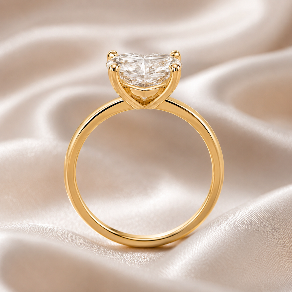 Solitaire Heart Engagement Ring