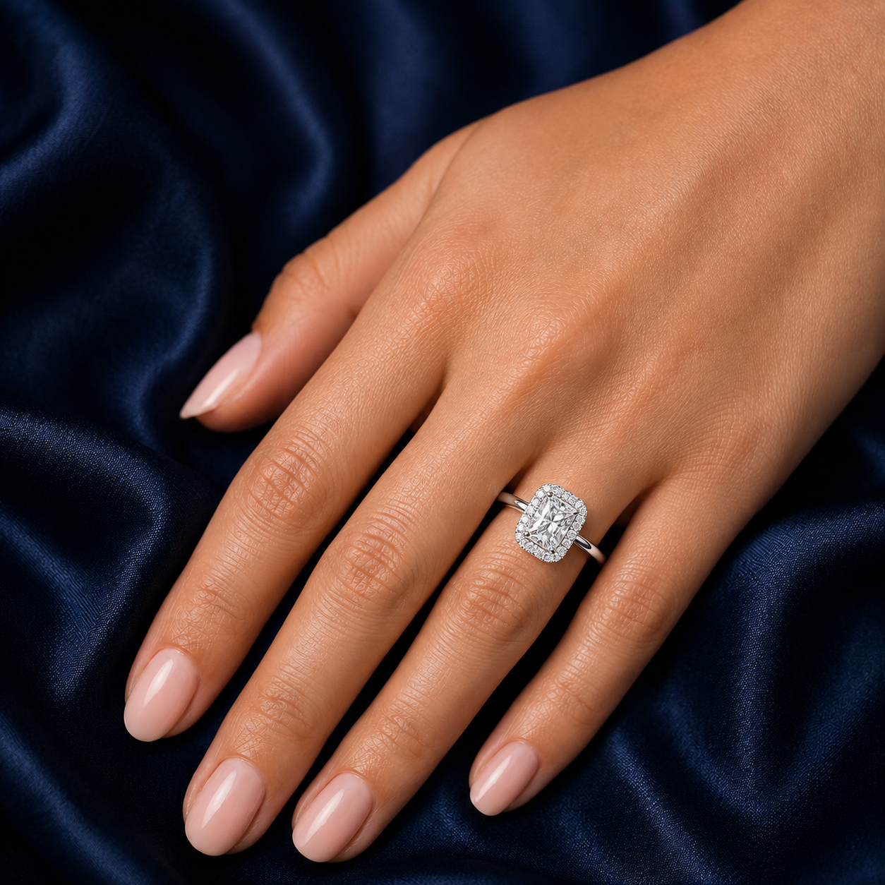 Halo Radiant Engagement Ring