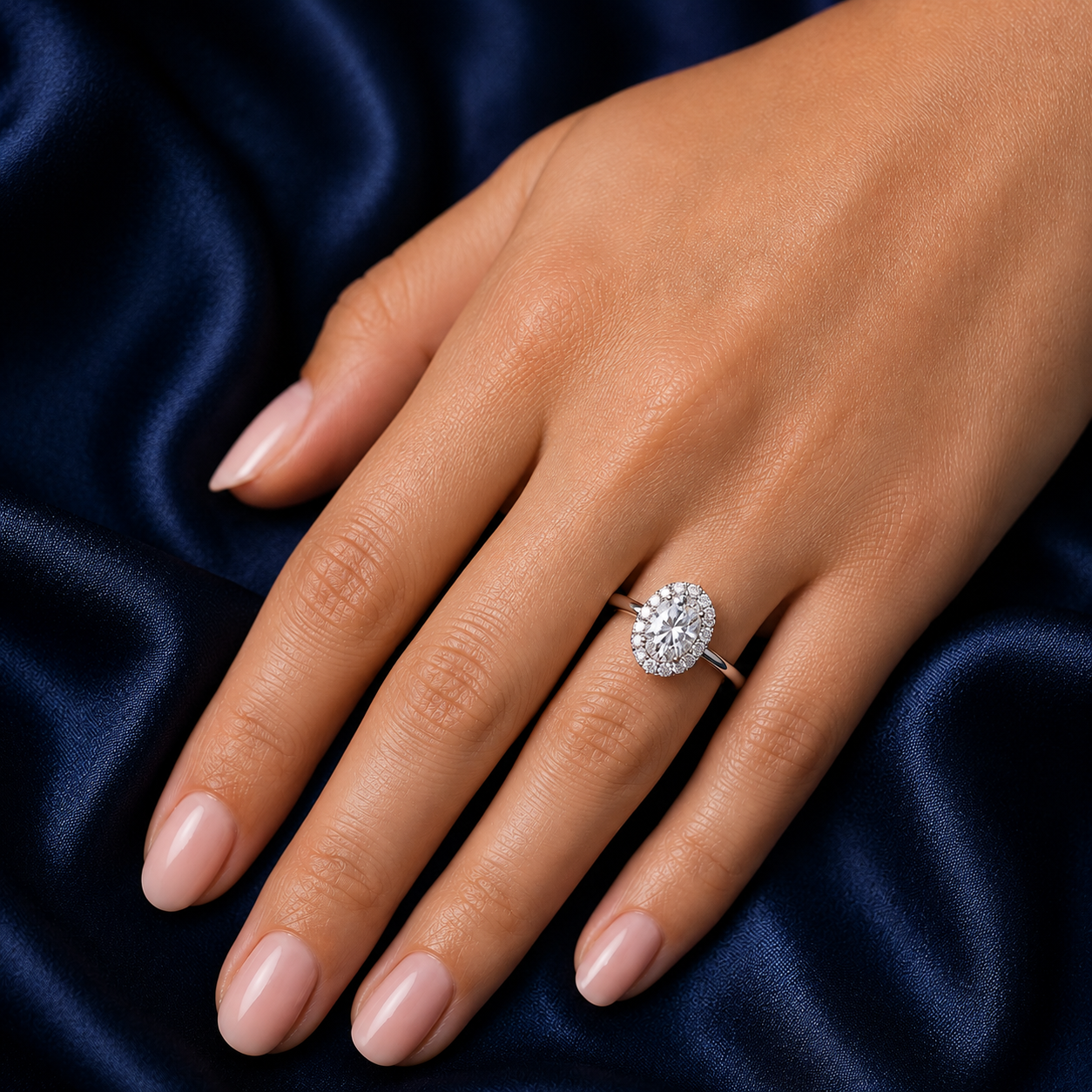 Halo Oval Engagement Ring