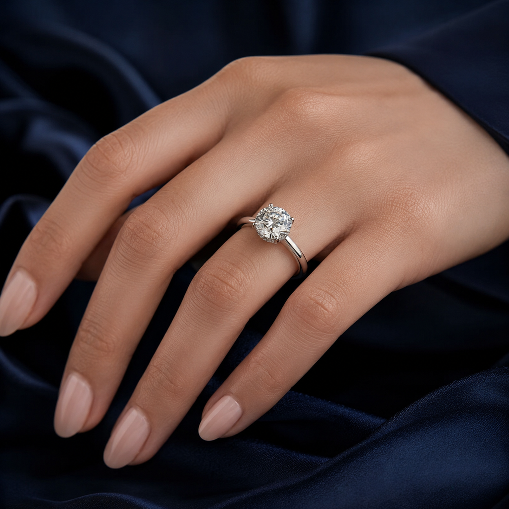 Hidden Halo Round Brilliant Engagement Ring
