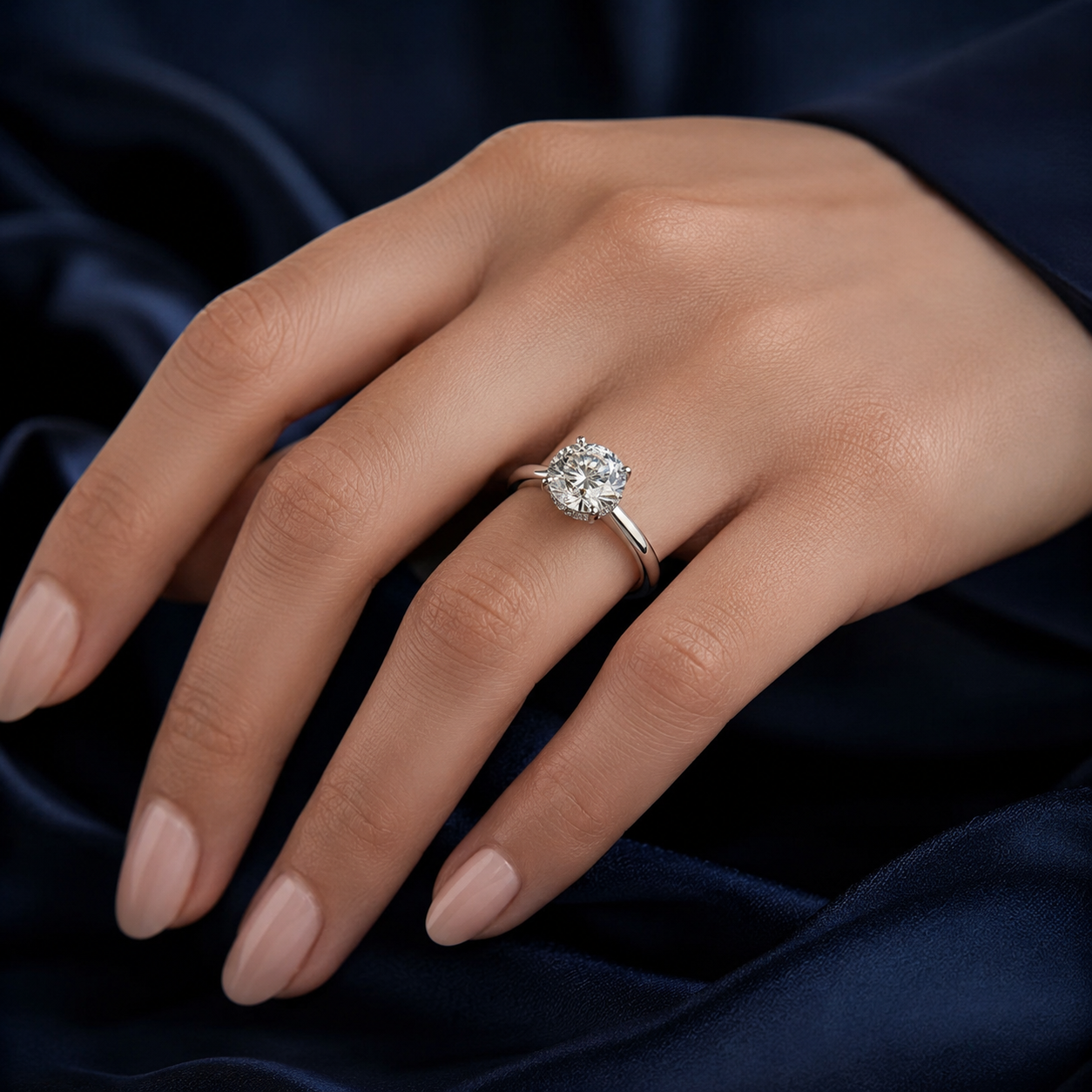 Hidden Halo Round Brilliant Engagement Ring