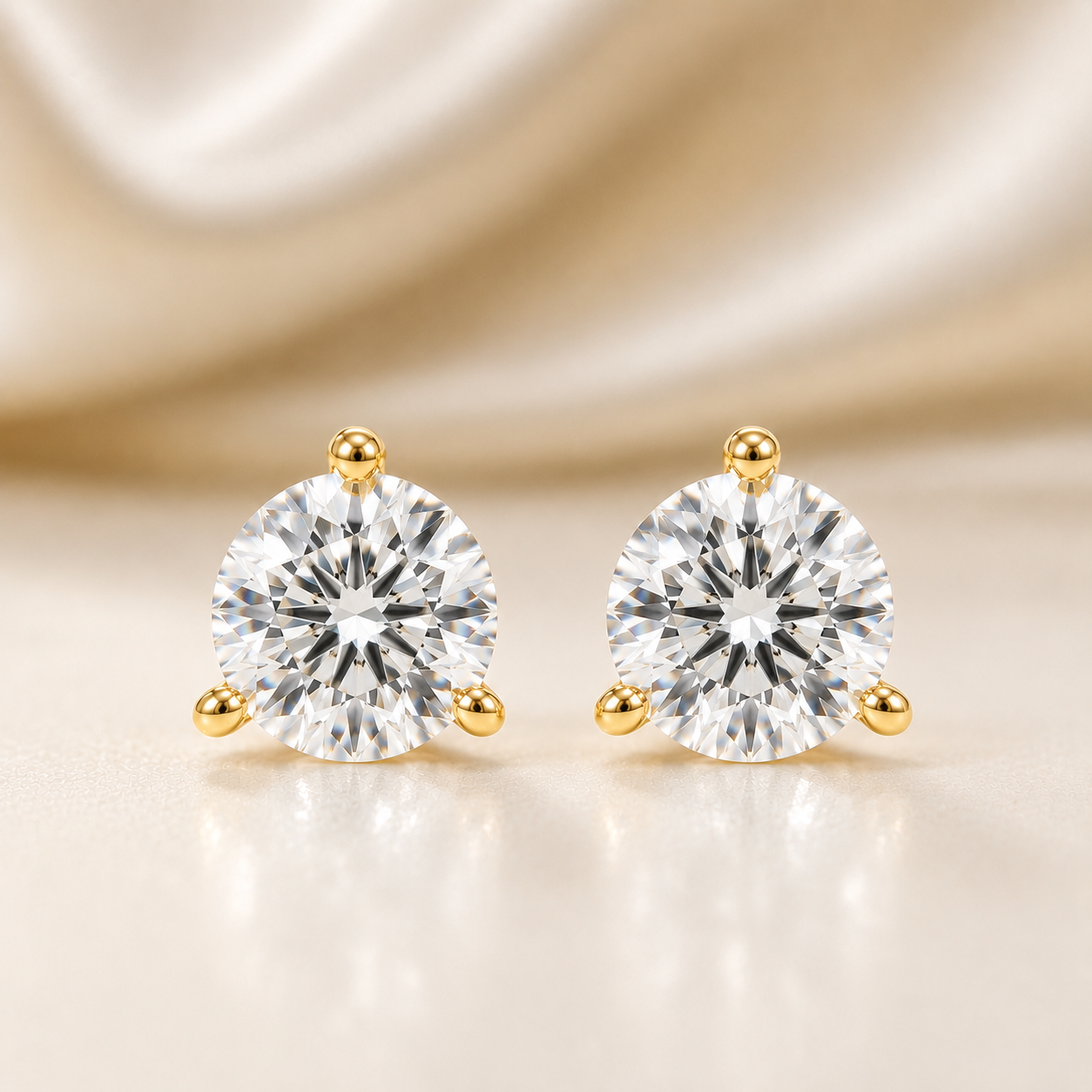 GIA Certified (2.51ct +2.50ct) = 5.01ct Round Brilliant stud earrings