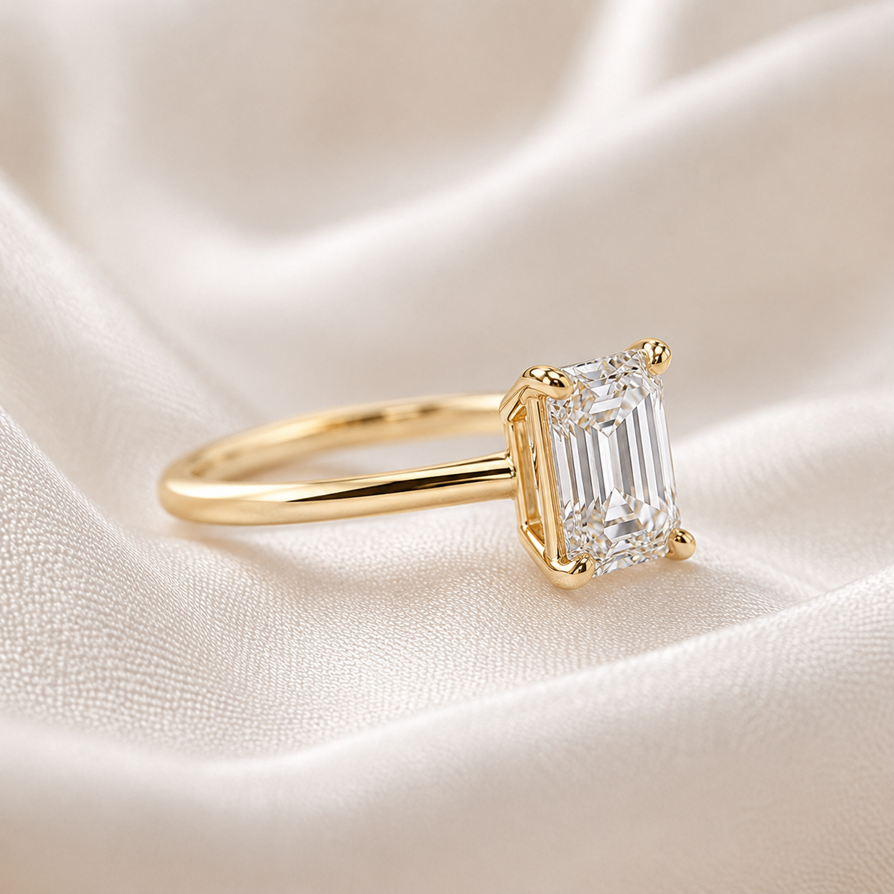 Solitaire Emerald Engagement Ring