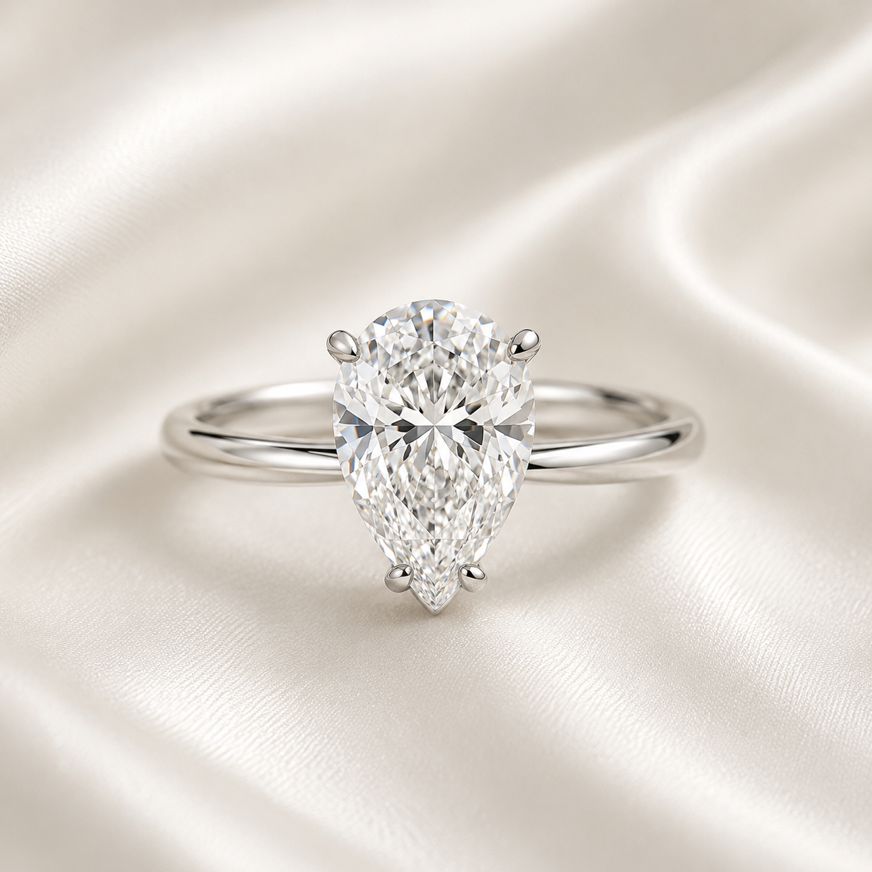 Solitaire Pear Engagement Ring