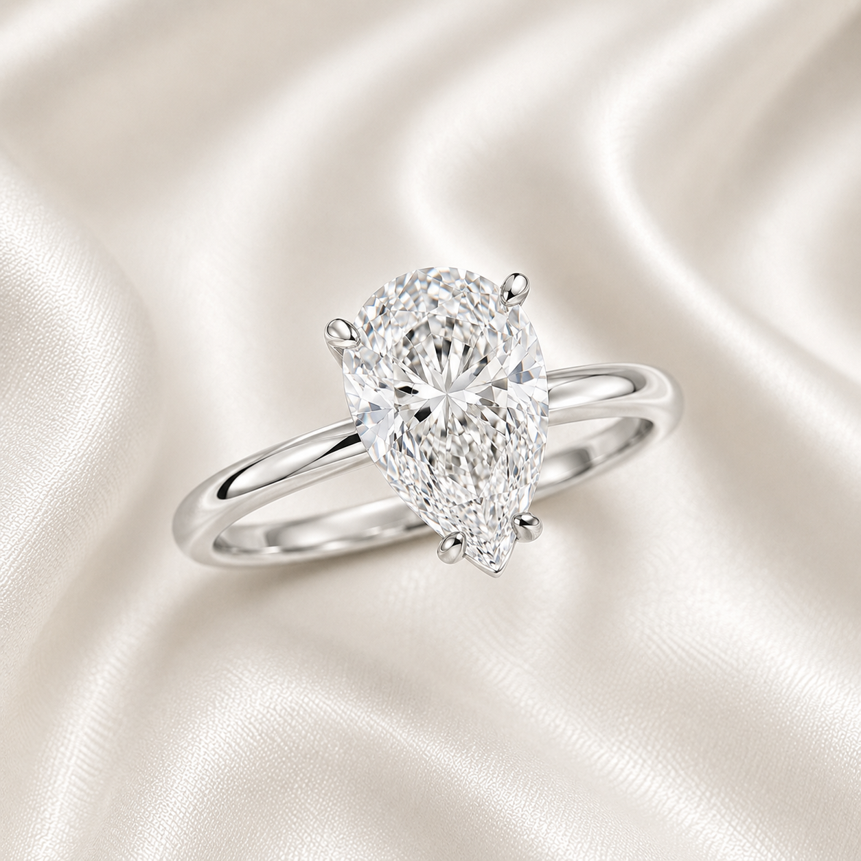 Solitaire Pear Engagement Ring
