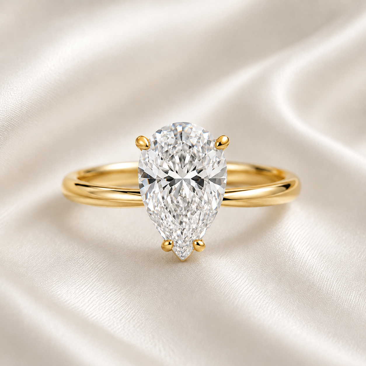 Solitaire Pear Engagement Ring