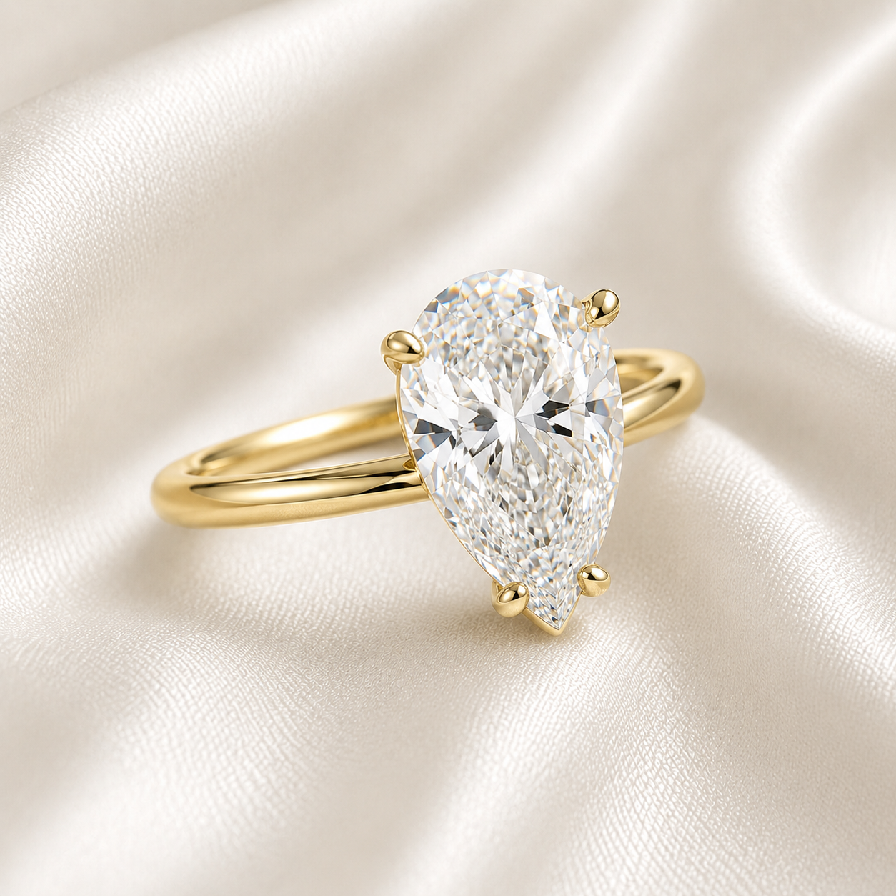Solitaire Pear Engagement Ring