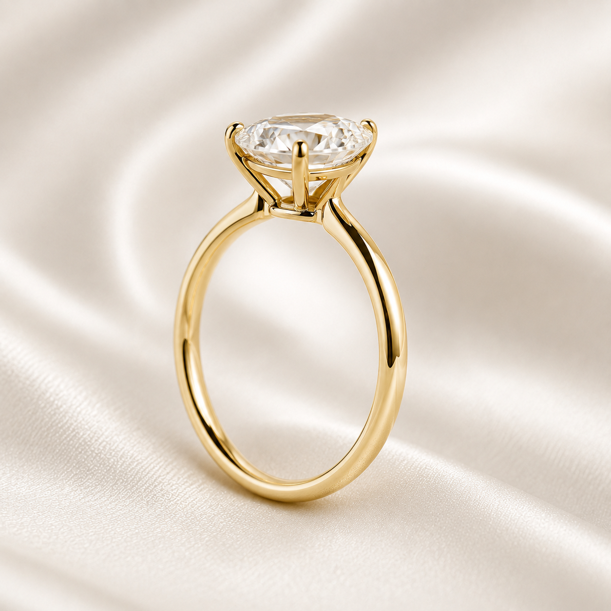 Solitaire Emerald Engagement Ring