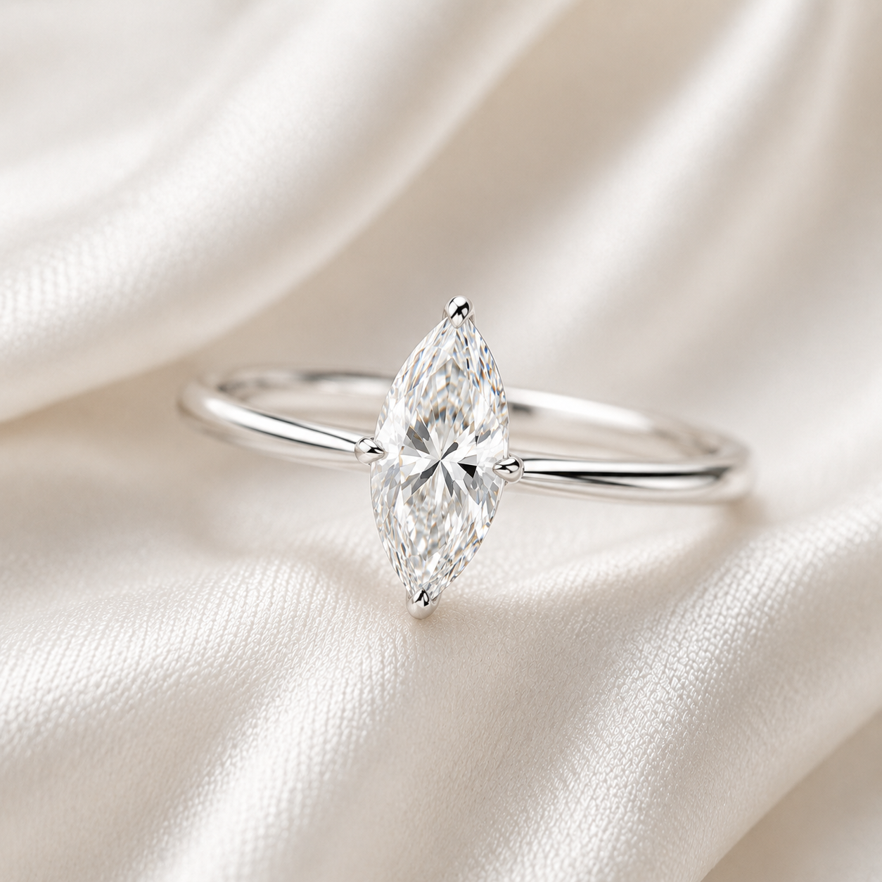 Solitaire Marquise Engagement Ring