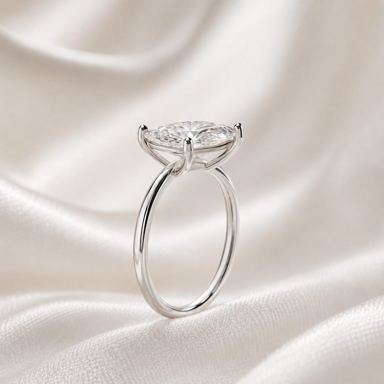 Solitaire Marquise Engagement Ring