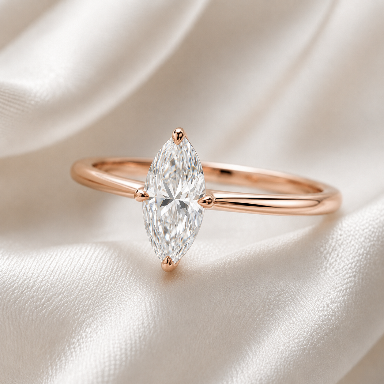 Solitaire Marquise Engagement Ring