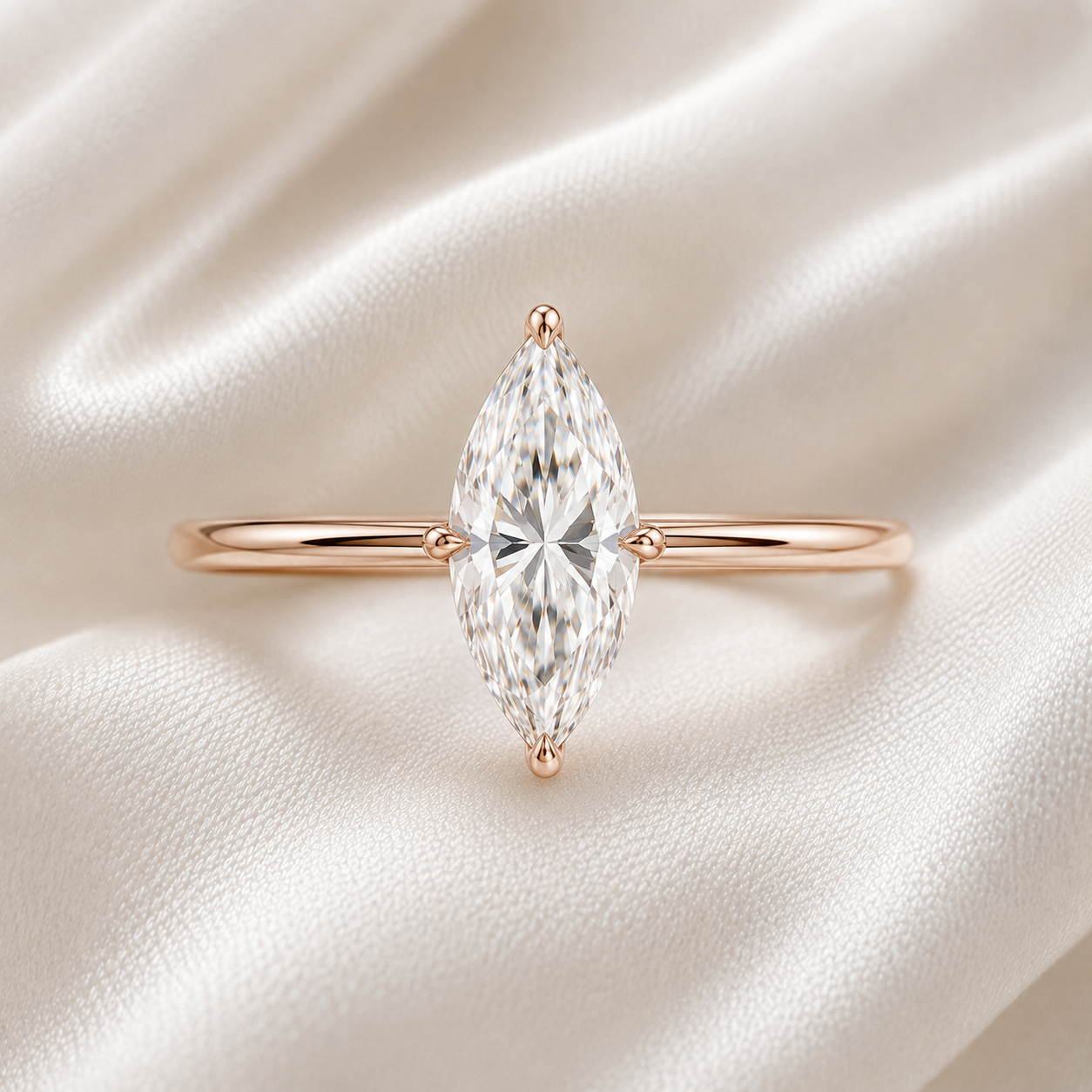 Solitaire Marquise Engagement Ring