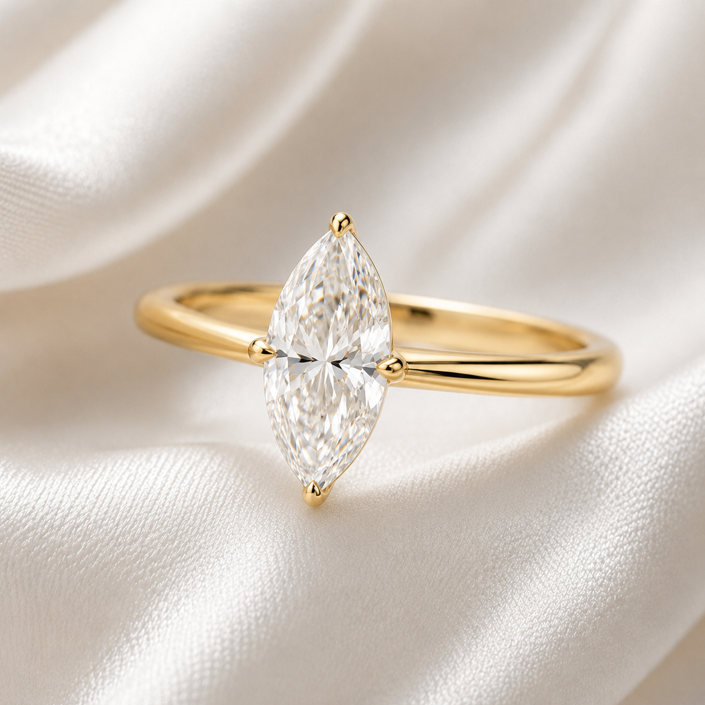 Solitaire Marquise Engagement Ring