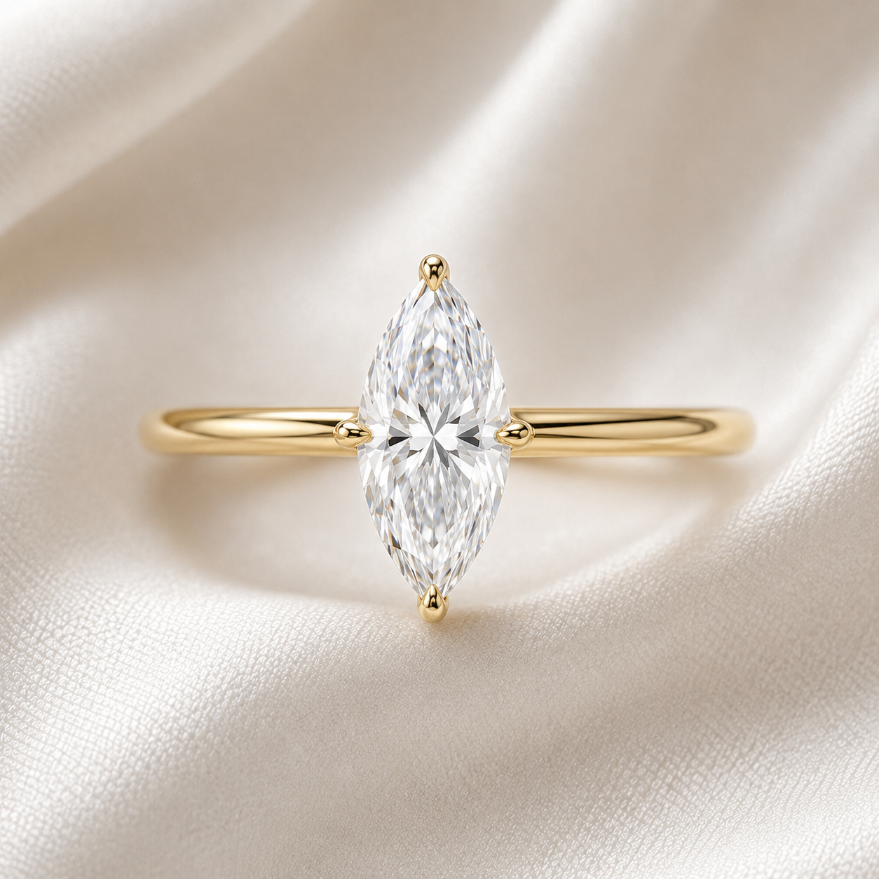 Solitaire Marquise Engagement Ring