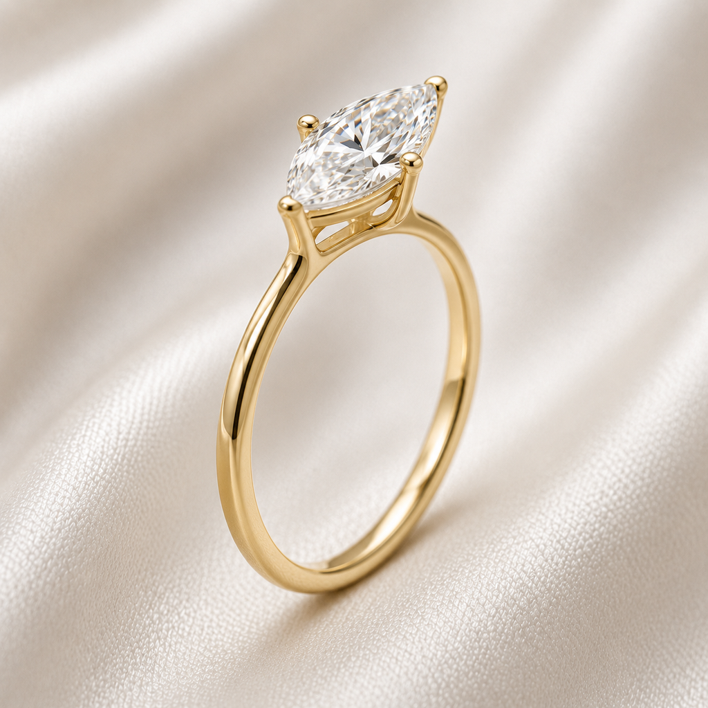 Solitaire Marquise Engagement Ring