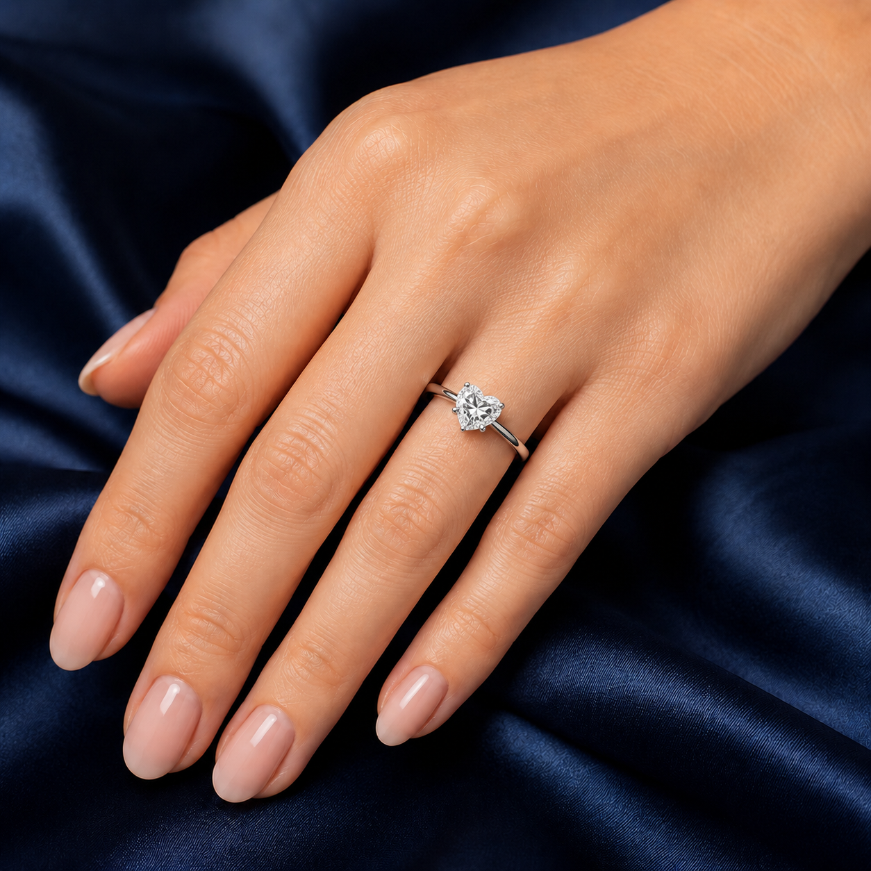 Solitaire Heart Engagement Ring