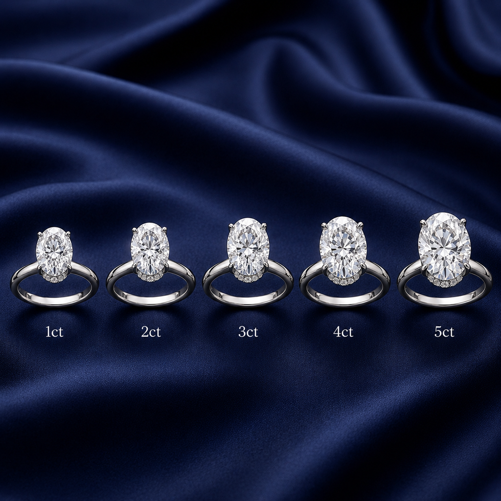 Hidden Halo Oval Engagement Ring