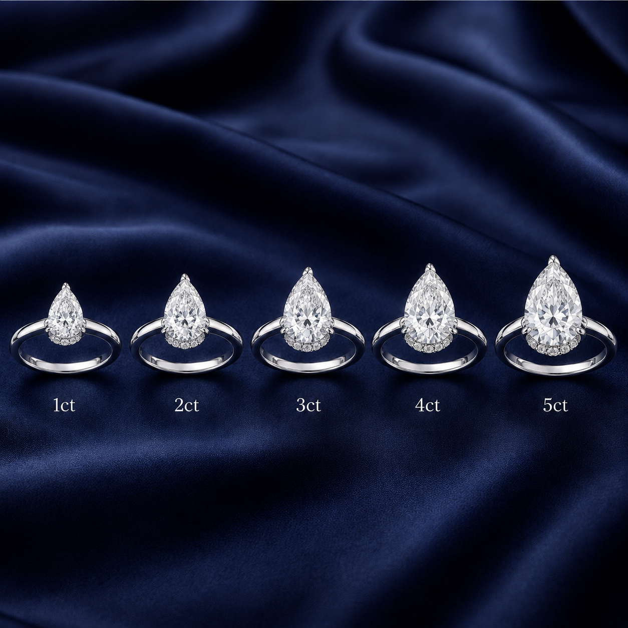 Hidden Halo Pear Engagement Ring