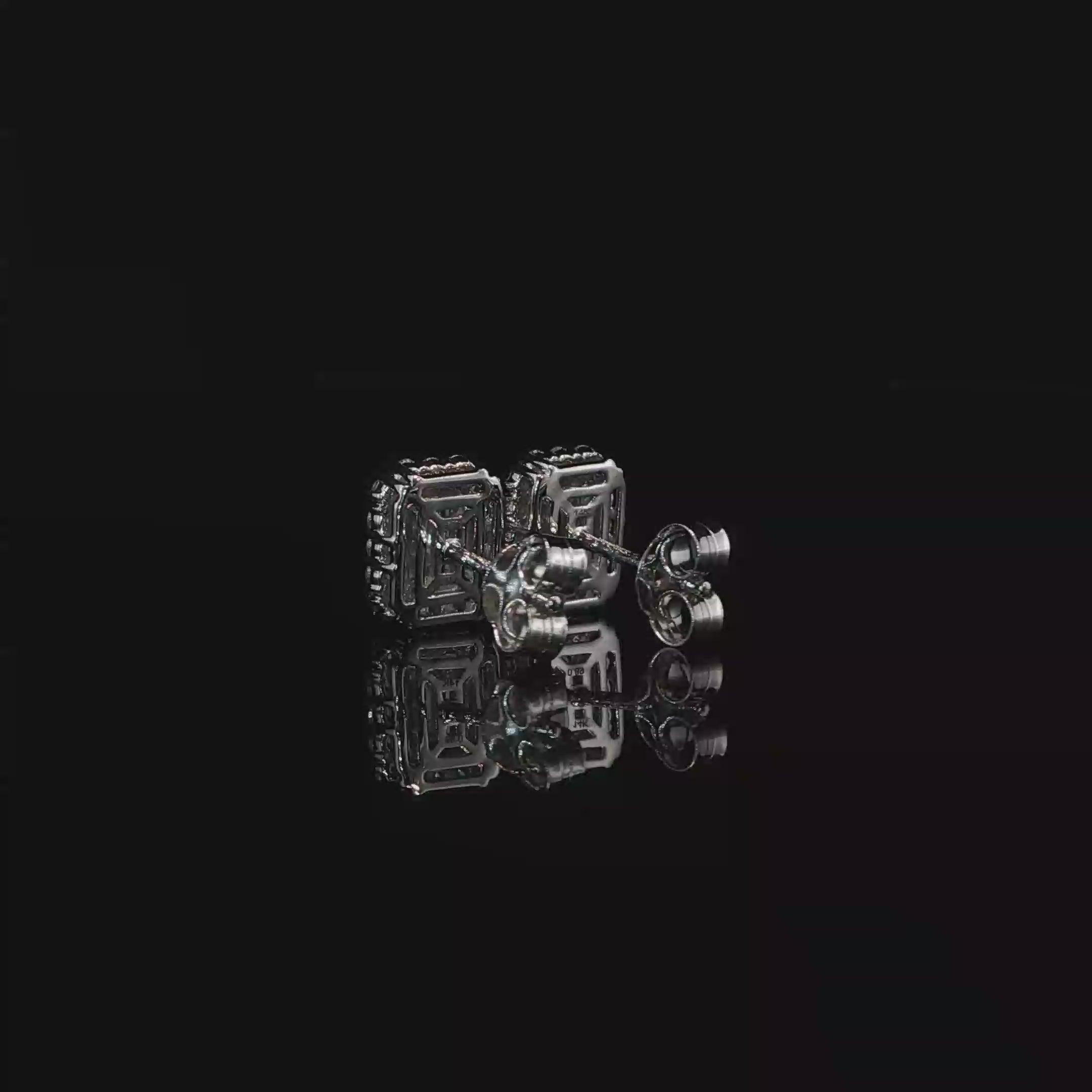 Emerald Cut Diamond Halo Stud Earrings – 1.78 CTW E VS1 | ISE0097Z