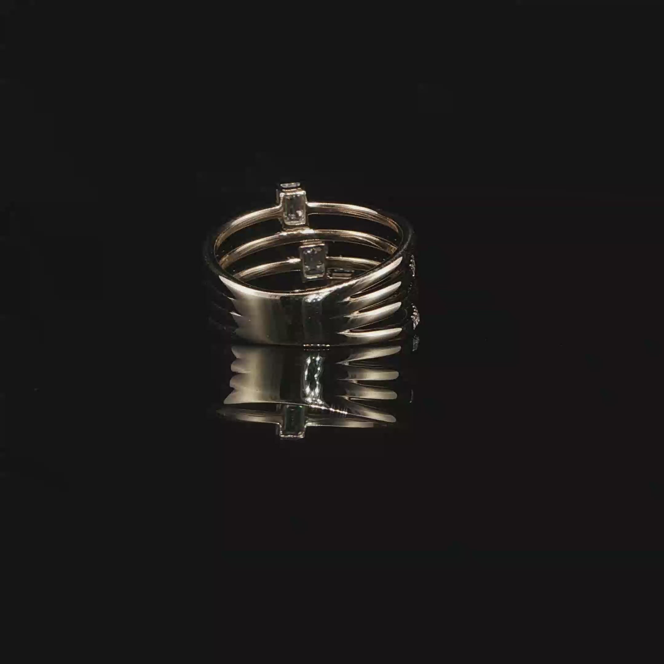 Yellow Gold Multi-Band Diamond Stackable Ring – 1.10 CTW E VS1 | IRG0549