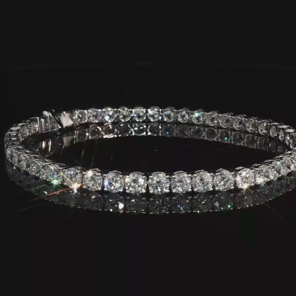 10 CTW IGI Certified Lab-Grown Diamond Tennis Bracelet | 14K White Gold
