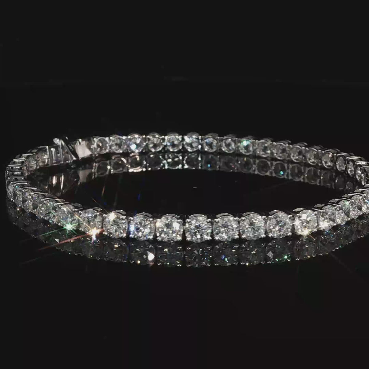 10 CTW IGI Certified Lab-Grown Diamond Tennis Bracelet | 14K White Gold