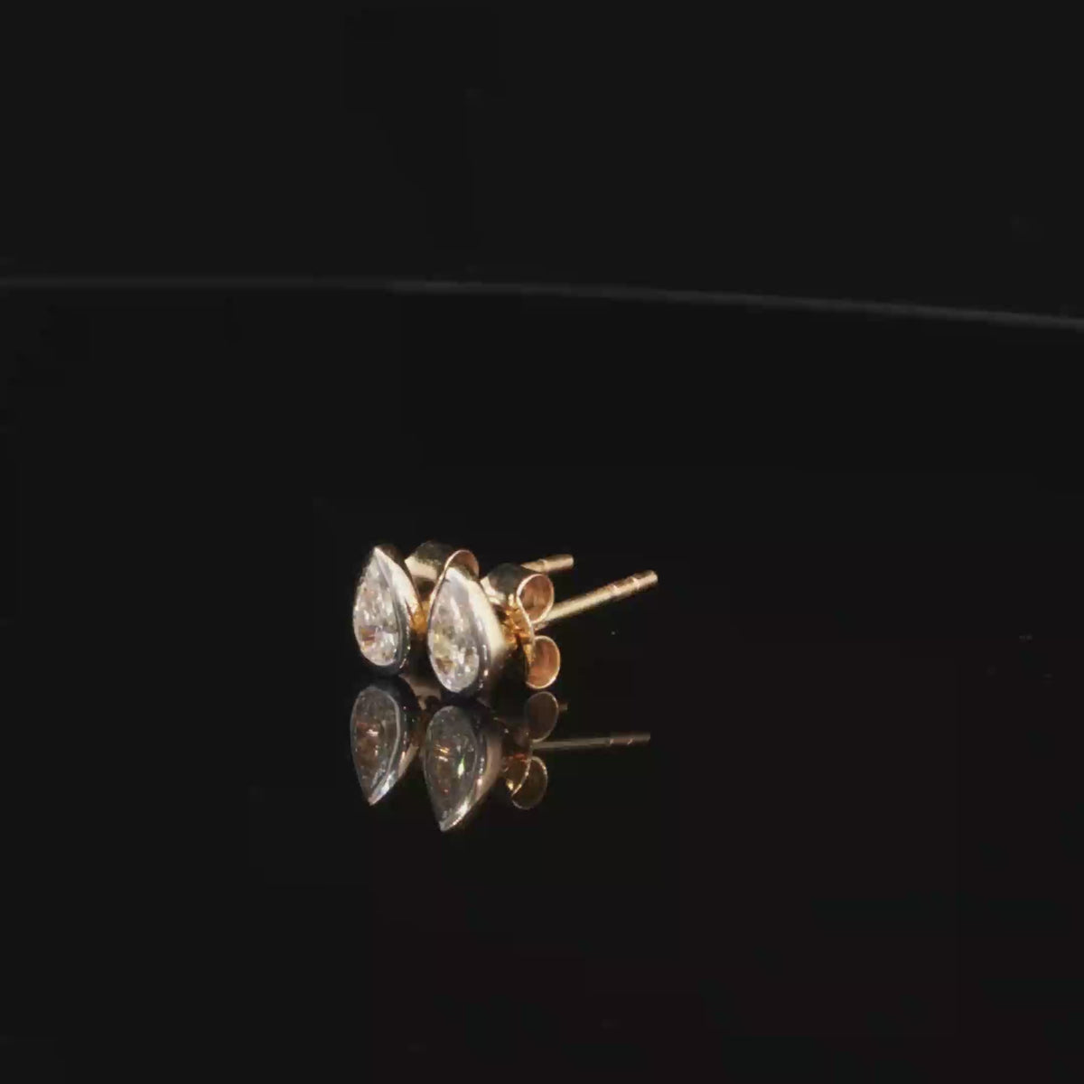 0.47 CTW Pear Cut Lab-Grown Diamond Stud Earrings in 14K Yellow Gold