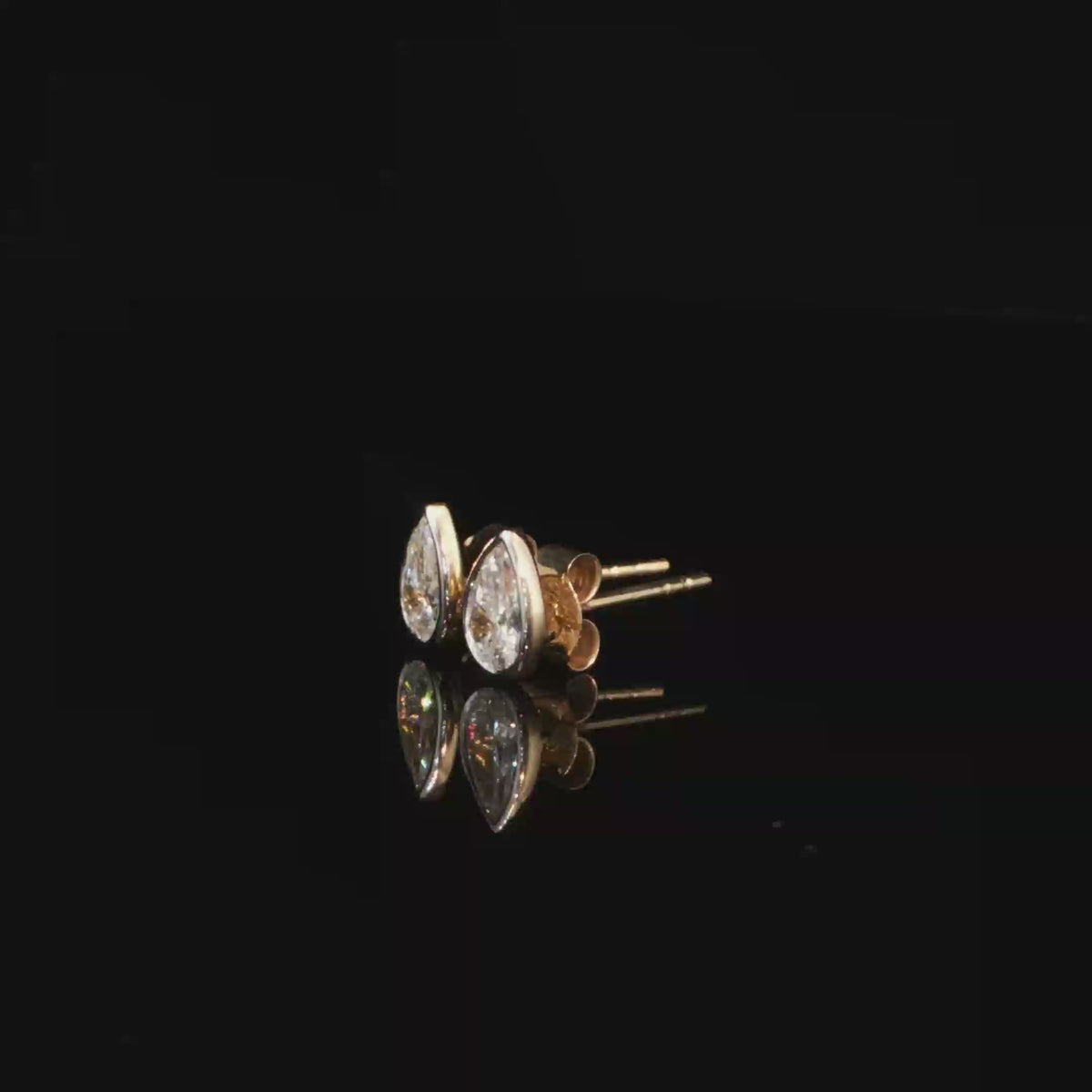 1.00 CTW Pear Cut Lab-Grown Diamond Stud Earrings in 14K Yellow Gold