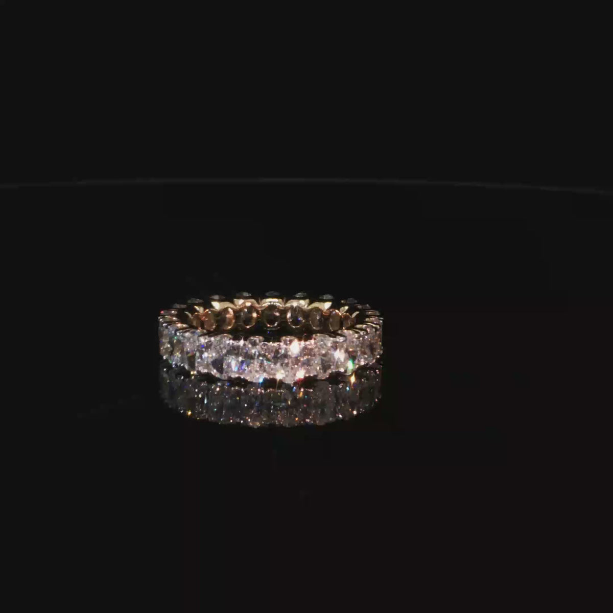 3.95 CTW Oval Cut Lab-Grown Diamond Eternity Ring in 14K White Gold