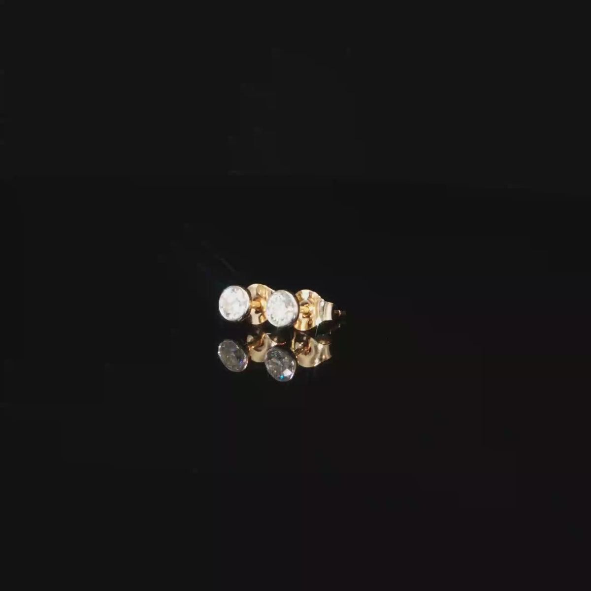 0.47 CTW Round Brilliant Cut Lab-Grown Diamond Bezel Stud Earrings in 14K Yellow Gold