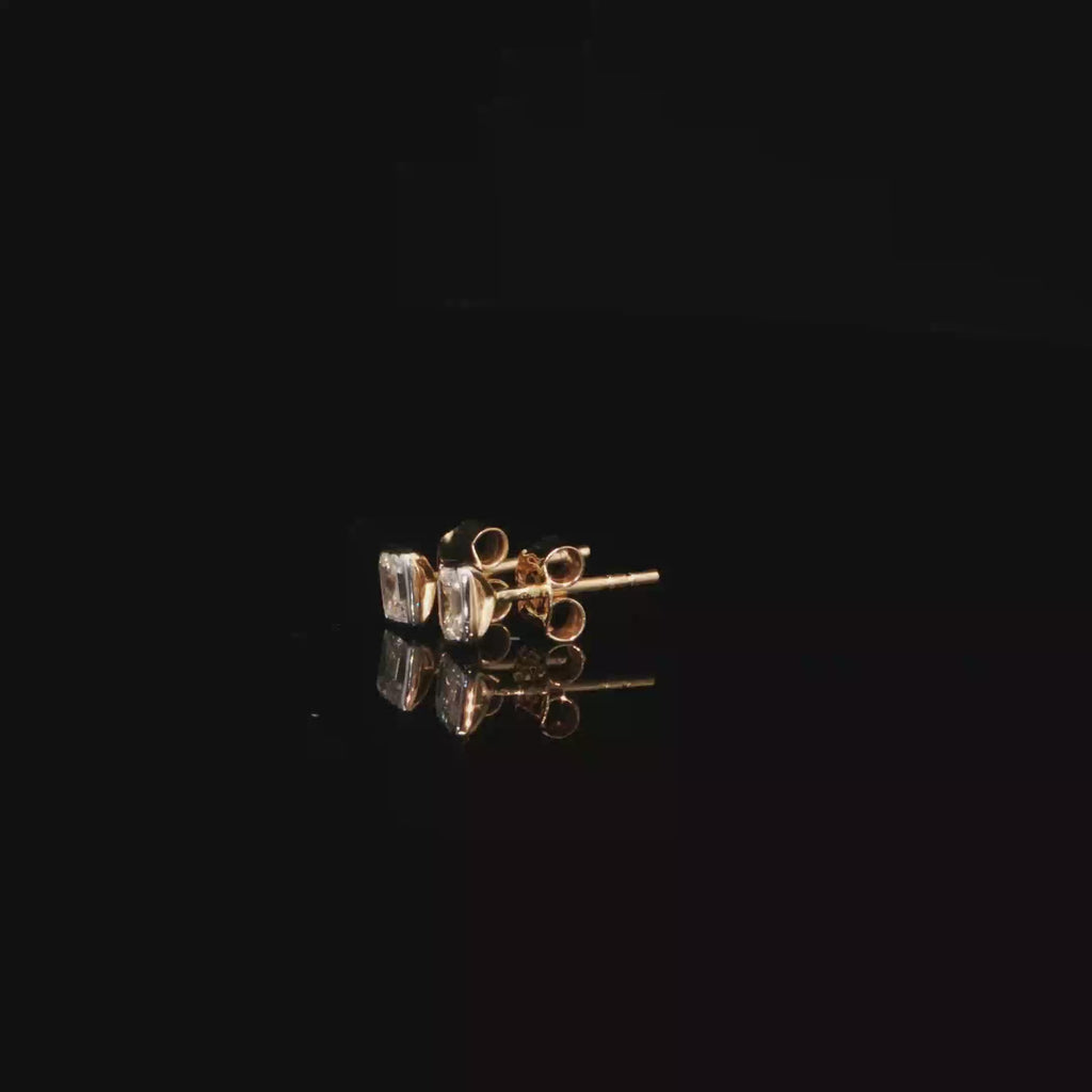 0.48 CTW Emerald Cut Lab-Grown Diamond Stud Earrings in 14K Yellow Gold