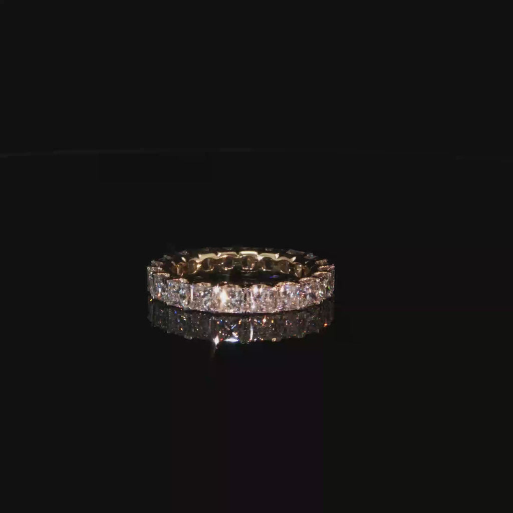 3.782 CTW Princess Cut Lab-Grown Diamond Eternity Ring in 14K Yellow Gold