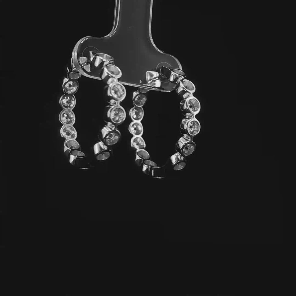 Scalloped Diamond Hoop Earrings – 3.24 CTW E VS1 | IER2446
