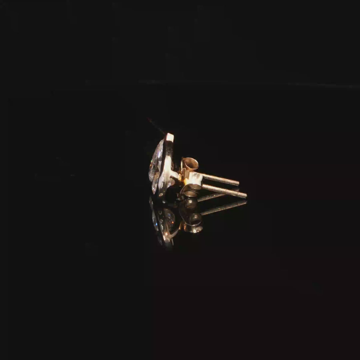 2.10 CTW Pear Cut Lab-Grown Diamond Bezel Stud Earrings in 14K Yellow Gold