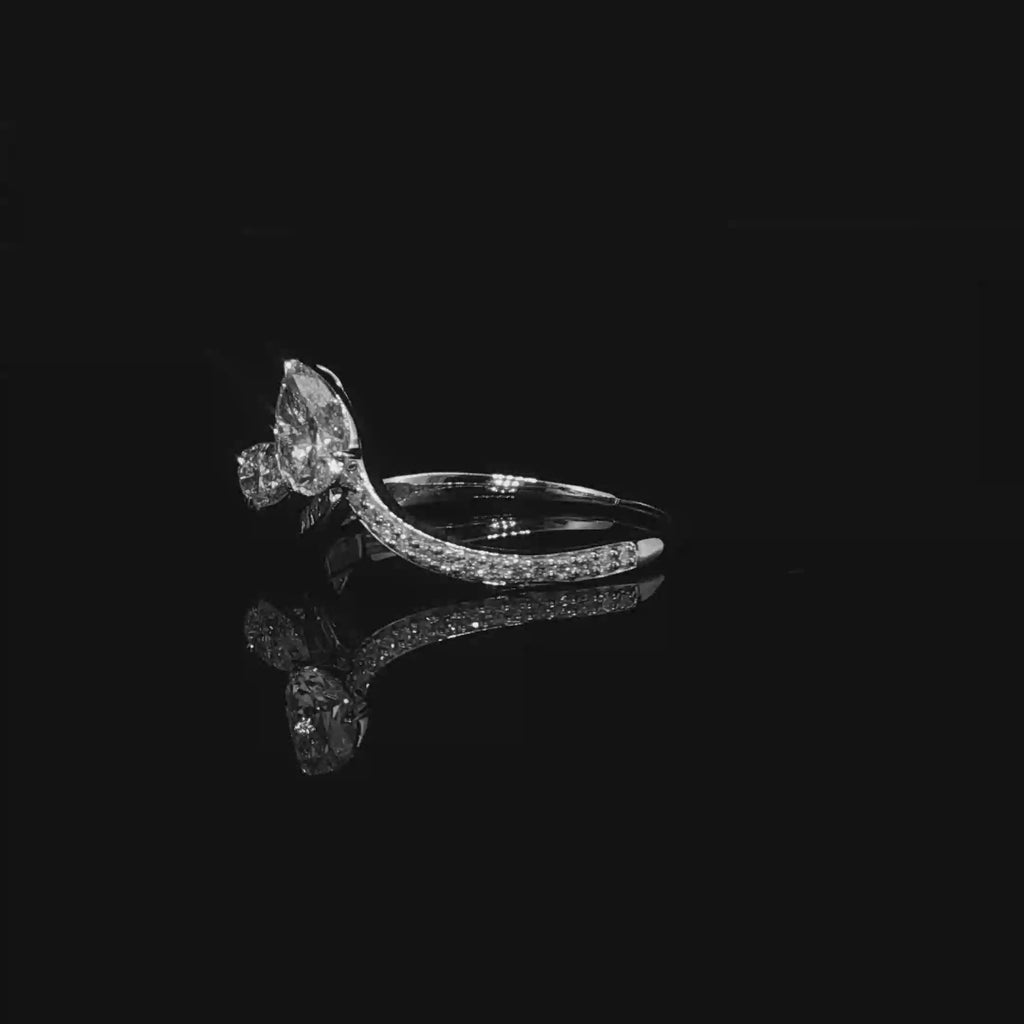 Pear-Shaped Diamond Bypass Ring – 1.04 CTW E VS1 | IRG0094
